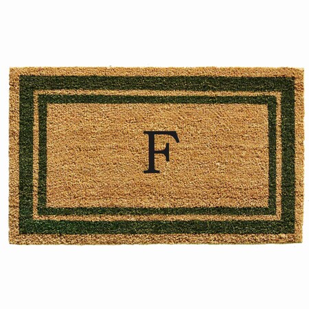 Monogram Door Mat, Natural, Sage Green, 24 in W x 36 in L